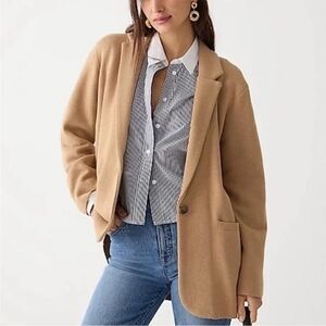 NEW J .Crew Cecile Relaxed Button Front Wool Sweater Blazer in Camel